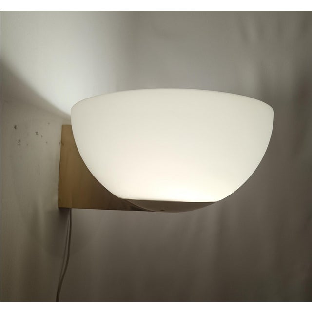 Mid-Century Modern Opaline Glass Sconce from Glashütte Limburg, 1970s For Sale - Image 3 of 12