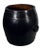 A 19th century Chinese grain barrel handmade with varnished wood. This barrel is made of rounded wood planks reinforced by...