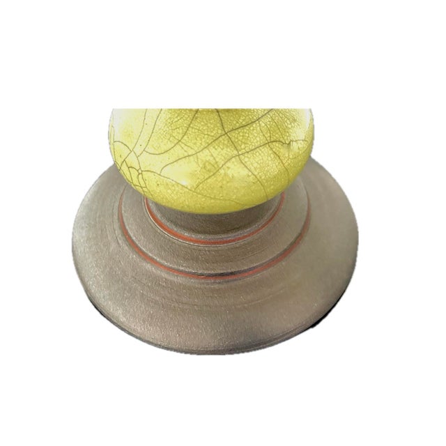 Andrew Wender Studio Pottery Raku Totem Lamps With Custom Copper Shades, Signed - A Pair For Sale - Image 14 of 18