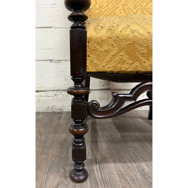Traditional Vintage Spanish Revival Renaissance Revival Walnut Armchair For Sale - Image 3 of 14