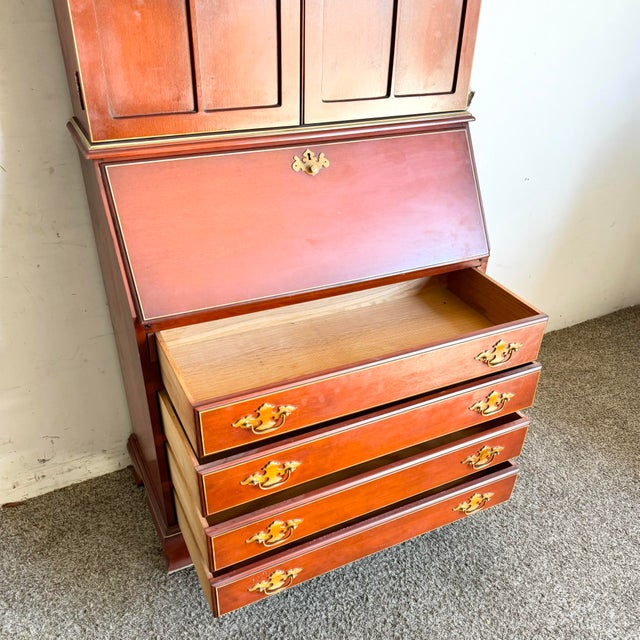 Vintage Georgian Red Secretary Desk For Sale - Image 4 of 12