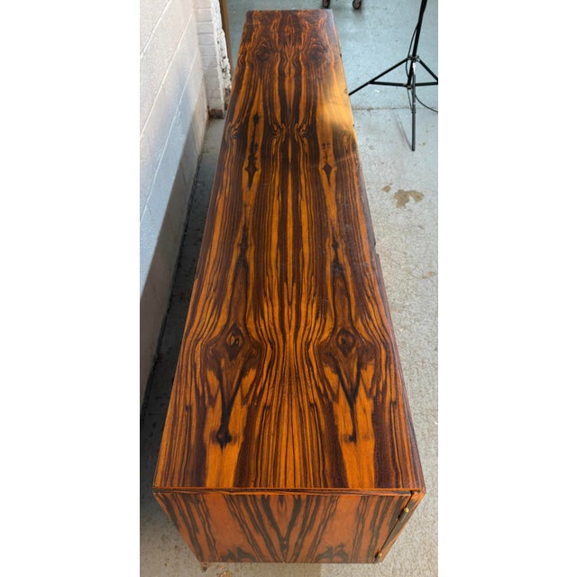 Vintage Mid-Century Modern Gabonese Ebony and Metal Sideboard For Sale - Image 9 of 17
