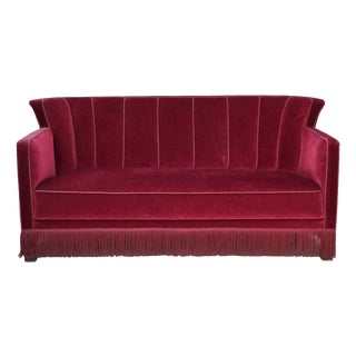 Danish 2-Seater Sofa in Velour with Ash Wood Legs, 1960s For Sale