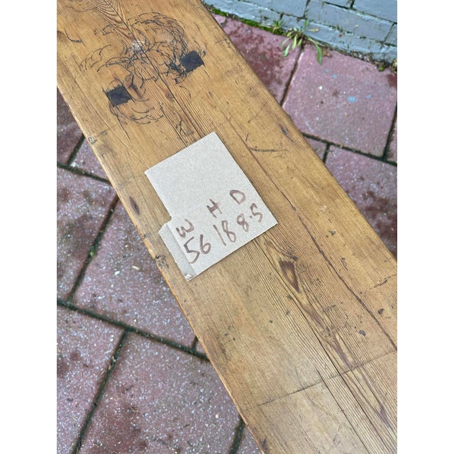 Antique English Country Pine Bench, C 1860. For Sale - Image 6 of 7