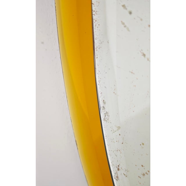 Mid-Century Modern Wall Mirror in Yellow Glass by Cristal Art, Italy, 1960 For Sale - Image 11 of 18