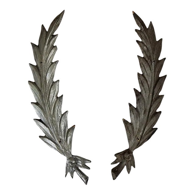 Vintage Carved Folk Art Leaf Odd Fellows - a Pair For Sale