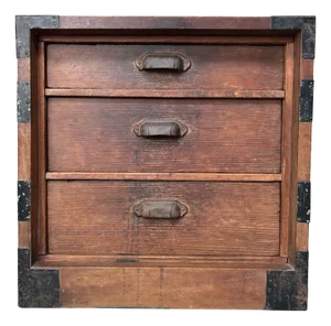 Japanese Wooden Archive Calligraphy Cabinet