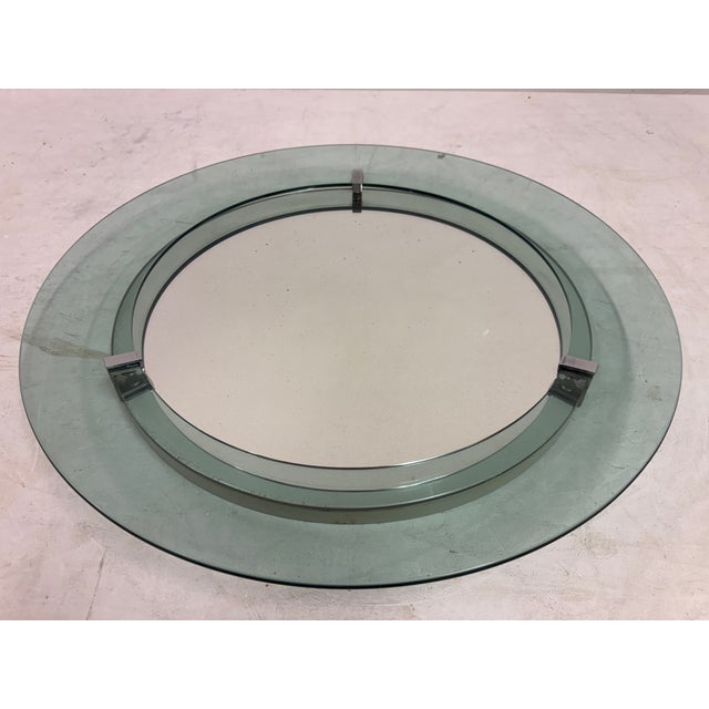 Blue Italian Blue Glass Wall Mirror by Veca, 1970s For Sale - Image 8 of 11