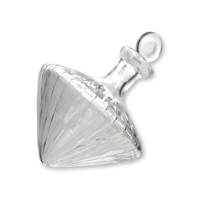 Mid 20th Century Crystal Tilted "Spinning" Top Decanter For Sale In Los Angeles - Image 6 of 7
