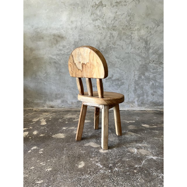 Small Children's Chair in Natural Blond Teak with Three-Bar Back For Sale - Image 12 of 18