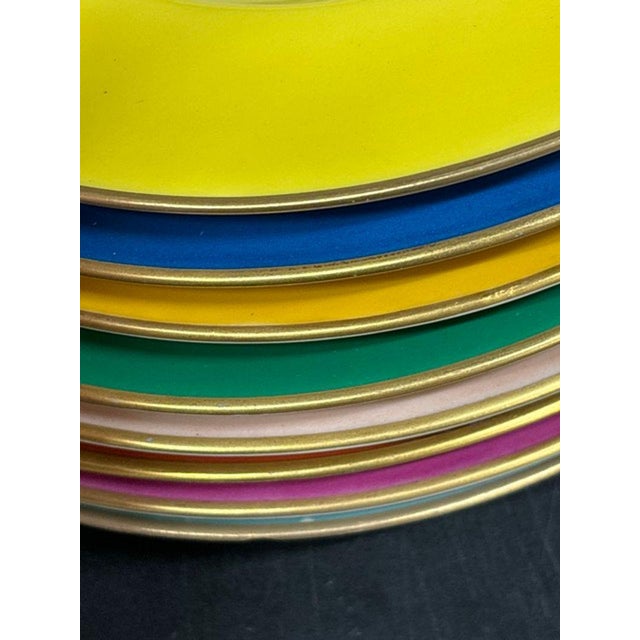 These beautiful handpainted Richard Ginori plates with two gold rims will be a lovely addition to any table setting....