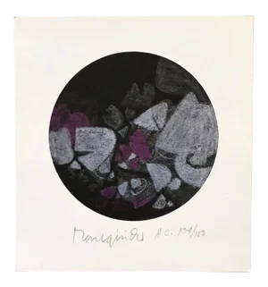 1980s Abstract Composition Limited Edition Hand Signed Print by Raul G. Isidro