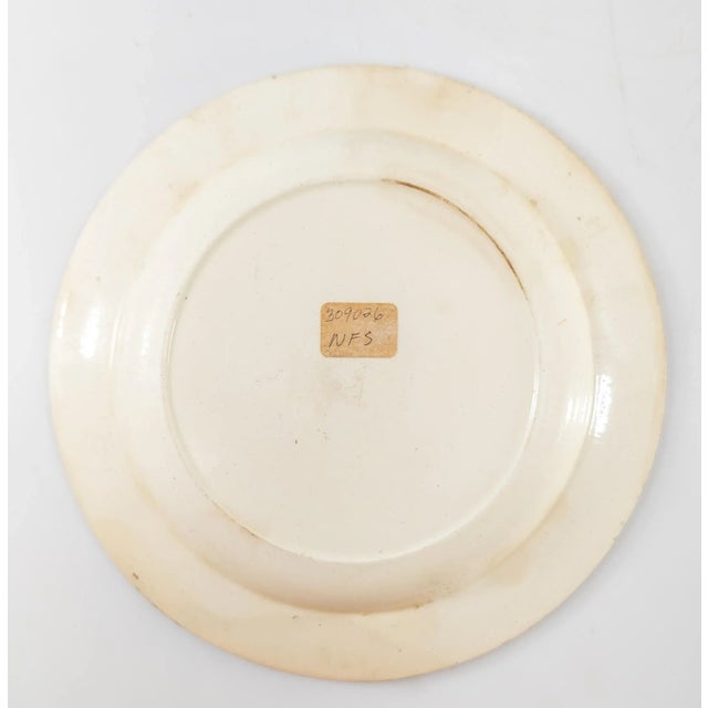 Antique White 19th Century Americana Transferware Lafayette and Washington Plate For Sale - Image 8 of 9
