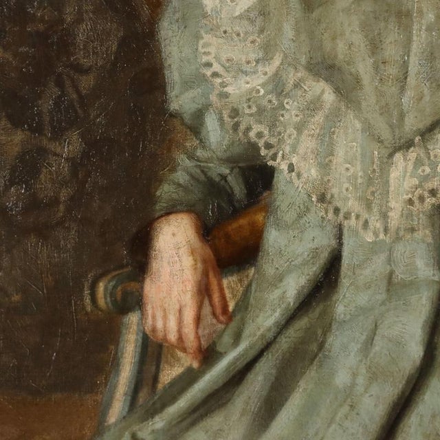 Giovanni Galfré, Portrait of a Young Girl, Oil on Canvas For Sale - Image 5 of 12
