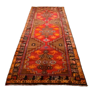 1970s Vintage Hand Knotted Turkish Rug - 4′6″ X 11′7″