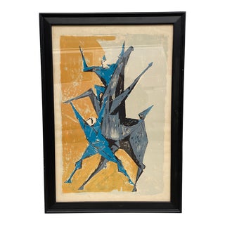 Remo Rossi Clowns and Horse Lithograph For Sale