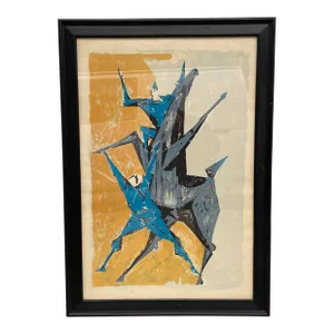 Remo Rossi Clowns and Horse Lithograph