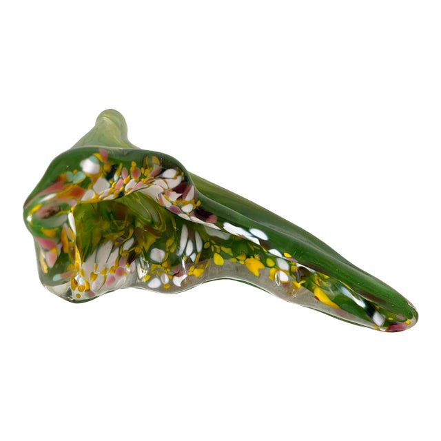 Artist-Blown End of Day Blown Glass Flower For Sale