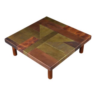Copper Patchwork Coffee Table by Lorenzo Burchiellaro, Italy, 1960s For Sale