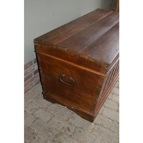 Antique Oak Blanket Chest For Sale - Image 6 of 10