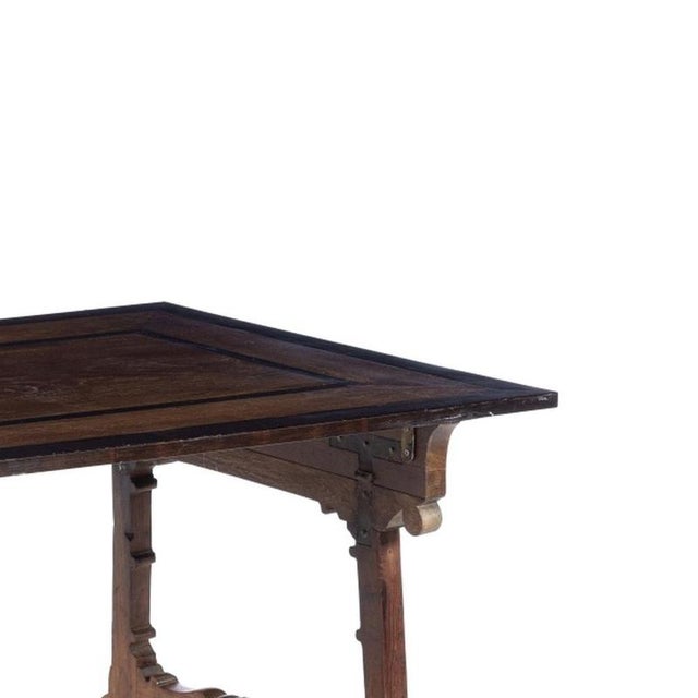 Indo-Portuguese Camp Table in Teak and Ebony, 17th Century For Sale - Image 4 of 6