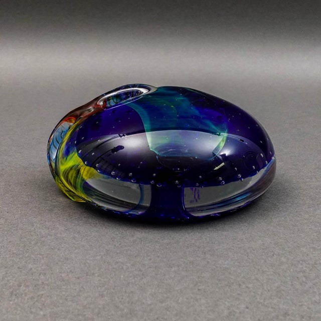 Mid-Century Modern Seguso Viro SIgned Murano Italy Multi Color Art Glass Paperweight Sculpture For Sale - Image 3 of 9