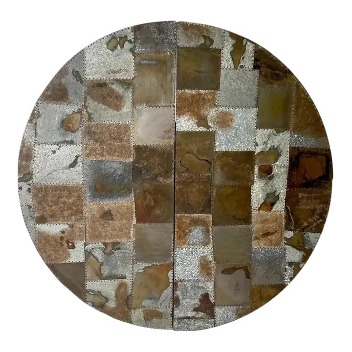 Late 20th Century Large Industrial Patinated Patchwork Metal Hanging ...
