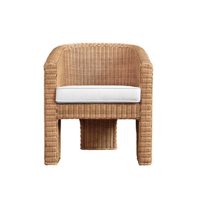 Matthew Izzo Home Giza Three Legged Rattan Lounge Chair For Sale - Image 12 of 12