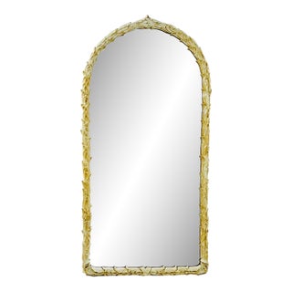 Full Length 1970s Palladio Carved Palm Leaf Arch Mirror For Sale