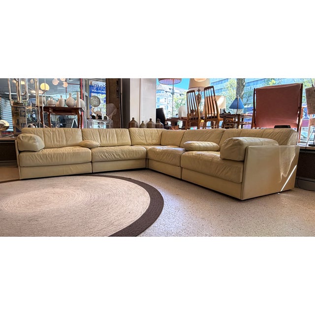 DS76 Sofa Set in Cream-Colored Leather with Bed Function by de Sede, Switzerland, 1970s, Set of 5 For Sale - Image 11 of 11