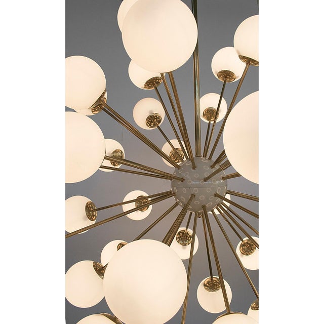 Not Yet Made - Made To Order 21st Century Nova Polished Brass Matte White Murano Sputnik Chandelier by Fabio LTD For Sale - Image 5 of 6