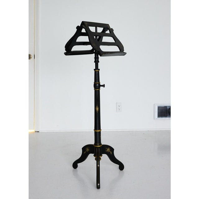 Late 19th Century Adjustable Music Stand, Ebonized W Mother of Pearl Inlay, 19th Century Victorian For Sale - Image 5 of 18