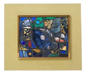 Picture Frame in Brass and Colored Glass by Max Ingrand for Fontana Arte