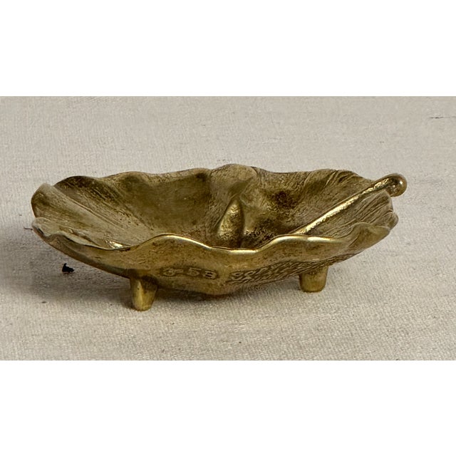Mid-Century Modern Vintage Mid Century Brass Ginkgo Leaf Dish From Virginia Metalcrafters For Sale - Image 3 of 5