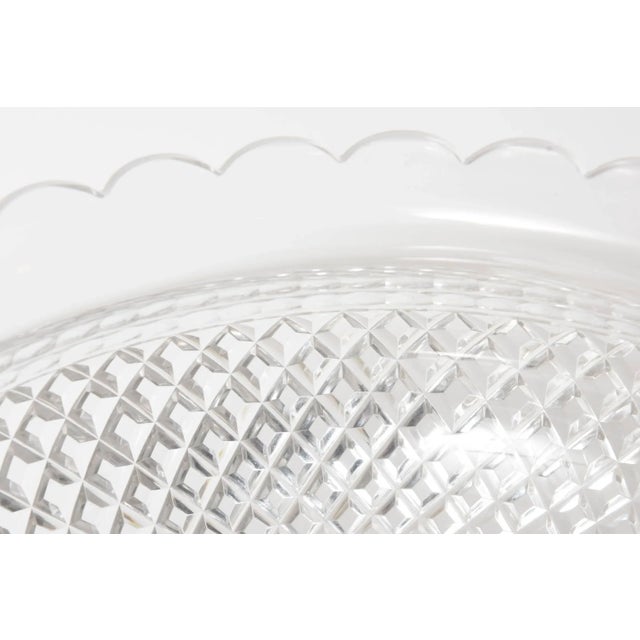 Large Art Deco Silver Plate Cut Glass Bowl / Compote Centerpiece For Sale - Image 4 of 11