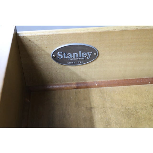 2010s Stanley Furniture Cherry & Burlwood Top Nightstands/Pair For Sale - Image 5 of 11
