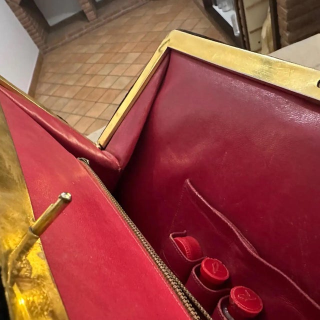 Iconic 1970s Black Velvet and Brass Hand Bag by Roberta Di Camerino For Sale - Image 11 of 12