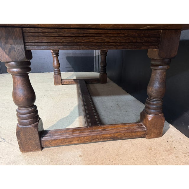 Vintage Farmhouse Dining Table in Oak, 1925 For Sale - Image 9 of 17