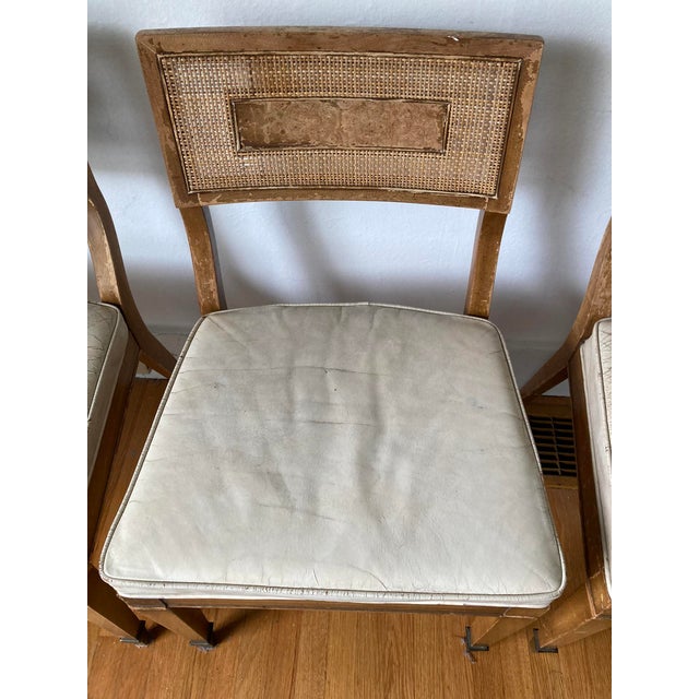 Early 20th Century Rattan Dining Chairs Vinyl Seating with Wood ...