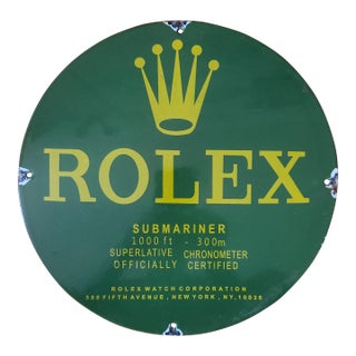 Vintage Rolex Sub Mariner Metal- Enamel Sign For Sale