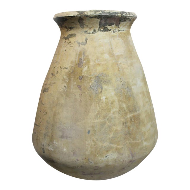 Vintage Mundra Yellow Earth Ware Pot Planter For Sale