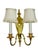 Late 20th Century Vintage Pair of Brass & Copper Neoclassical Double-Arm Wall Sconces With Pleated Silk Shades For Sale - Image 5 of 18