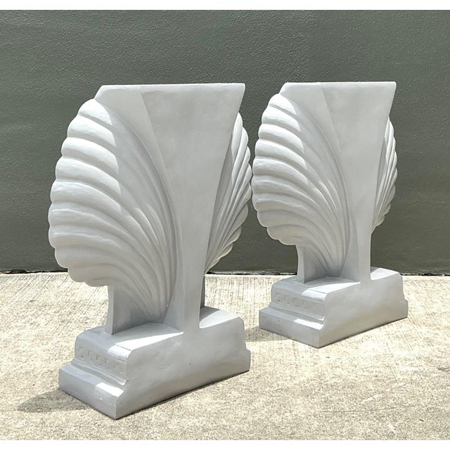 Vintage Clam Shell Pedestals - Set of 2 For Sale - Image 16 of 18