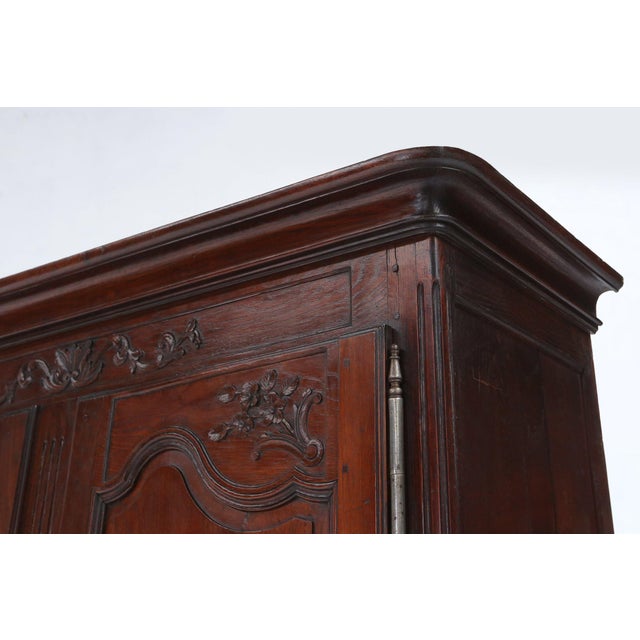 Wood Large French Louis XVI Carved Bridal Wardrobe, 1850s For Sale - Image 7 of 18