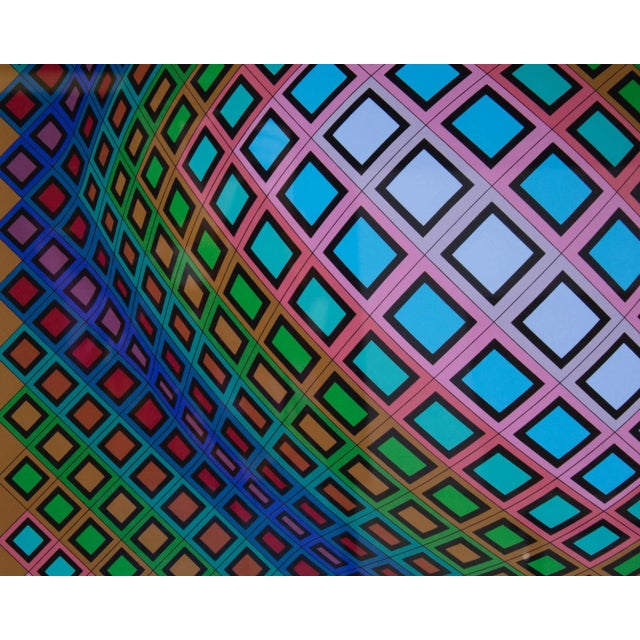 Abstract 1980 “Ferde” Op Art Serigraph Print by Victor Vasarely For Sale - Image 3 of 8