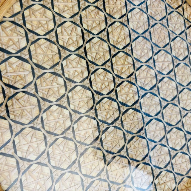 Mid 20th Century Large Circular Wicker Tray For Sale - Image 5 of 7