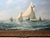 Large Nautical Oil Painting America's Cup 1881: Mischief and Atalanta Signed by John Bentham-Dinsdale (1927–2008) Framed For Sale - Image 6 of 8
