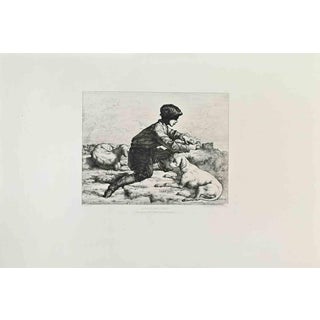 Jacques-Joseph Lecurieux, Le Petit Branconnier, Etching, 1870s For Sale