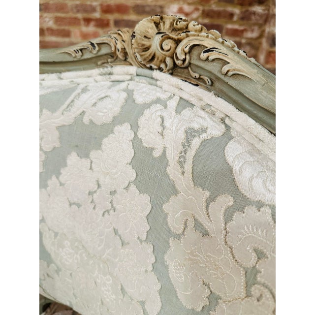 French Painted Chairs, Reupholstered, a Pair For Sale - Image 4 of 11