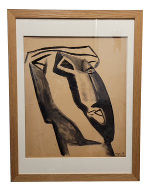 Reynold Henri Arnould, Moai, Easter Island, 1950s, Ink on Paper